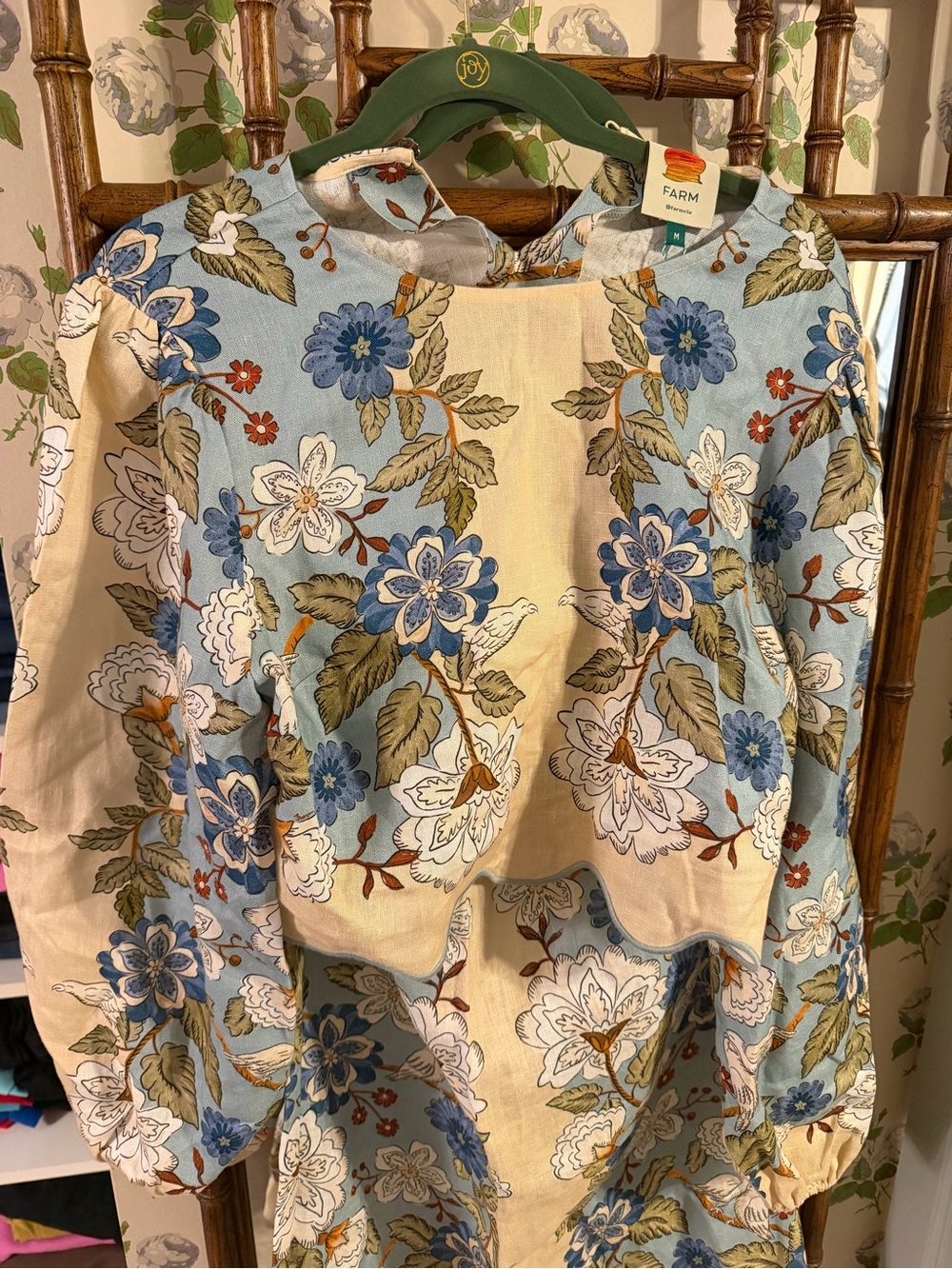Farm Rio Blue & Cream Floral Cotton Jacket and Skirt *SET*